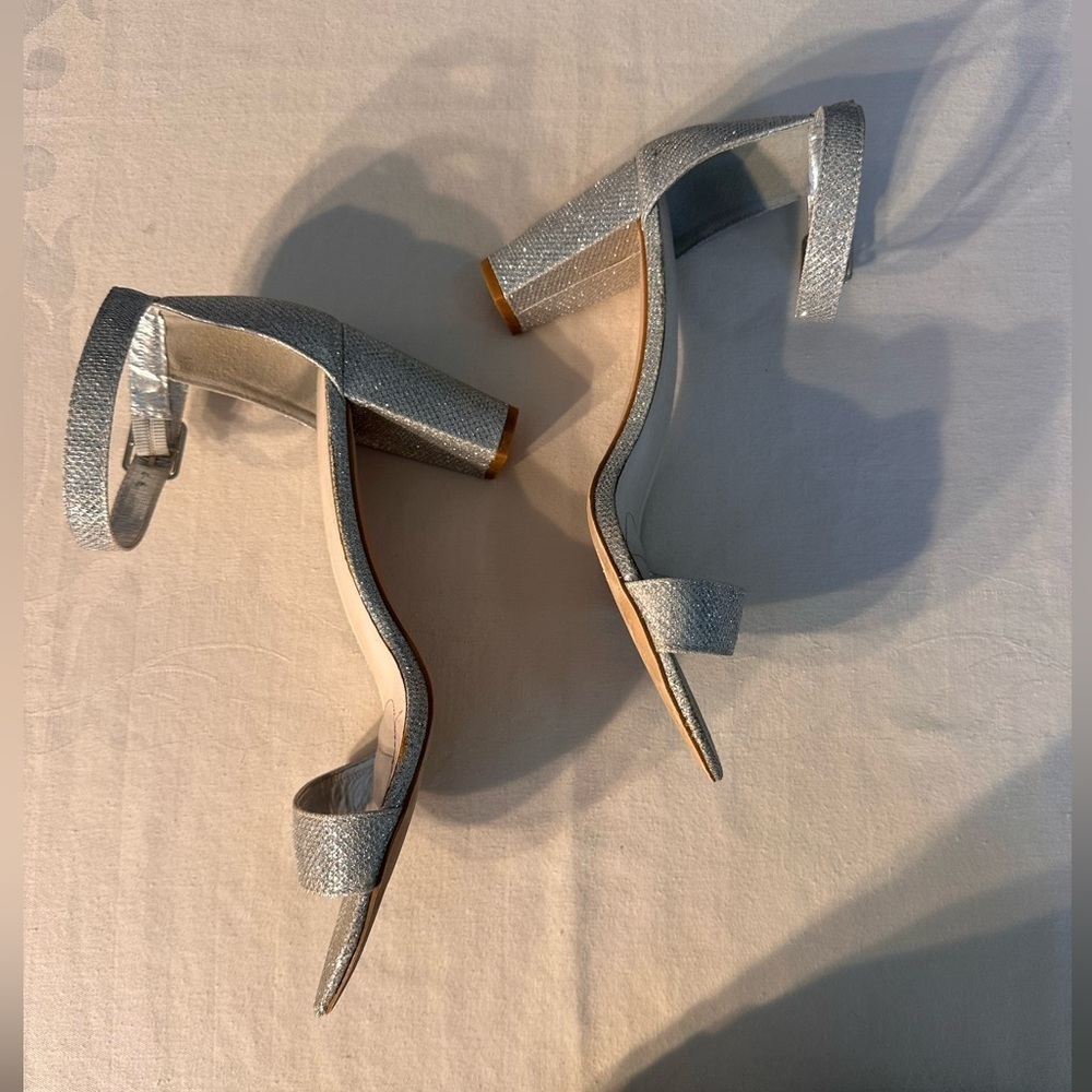 DB Studio Silver Ankle Strap Low Heeled Shoes Size 9 - Picture 3 of 8